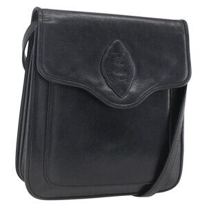 Authentic SAINT LAURENT Shoulder Bag Leather Gold Black